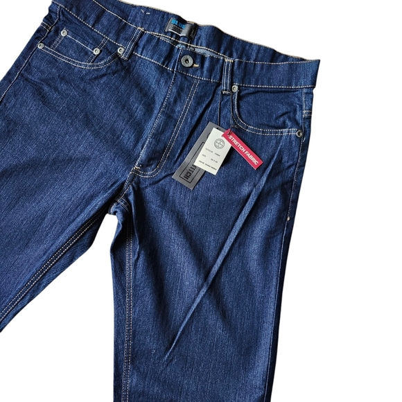 Men’s Skinny Fit Stretch Jeans 36x33 Dark Blue - Picture 3 of 9